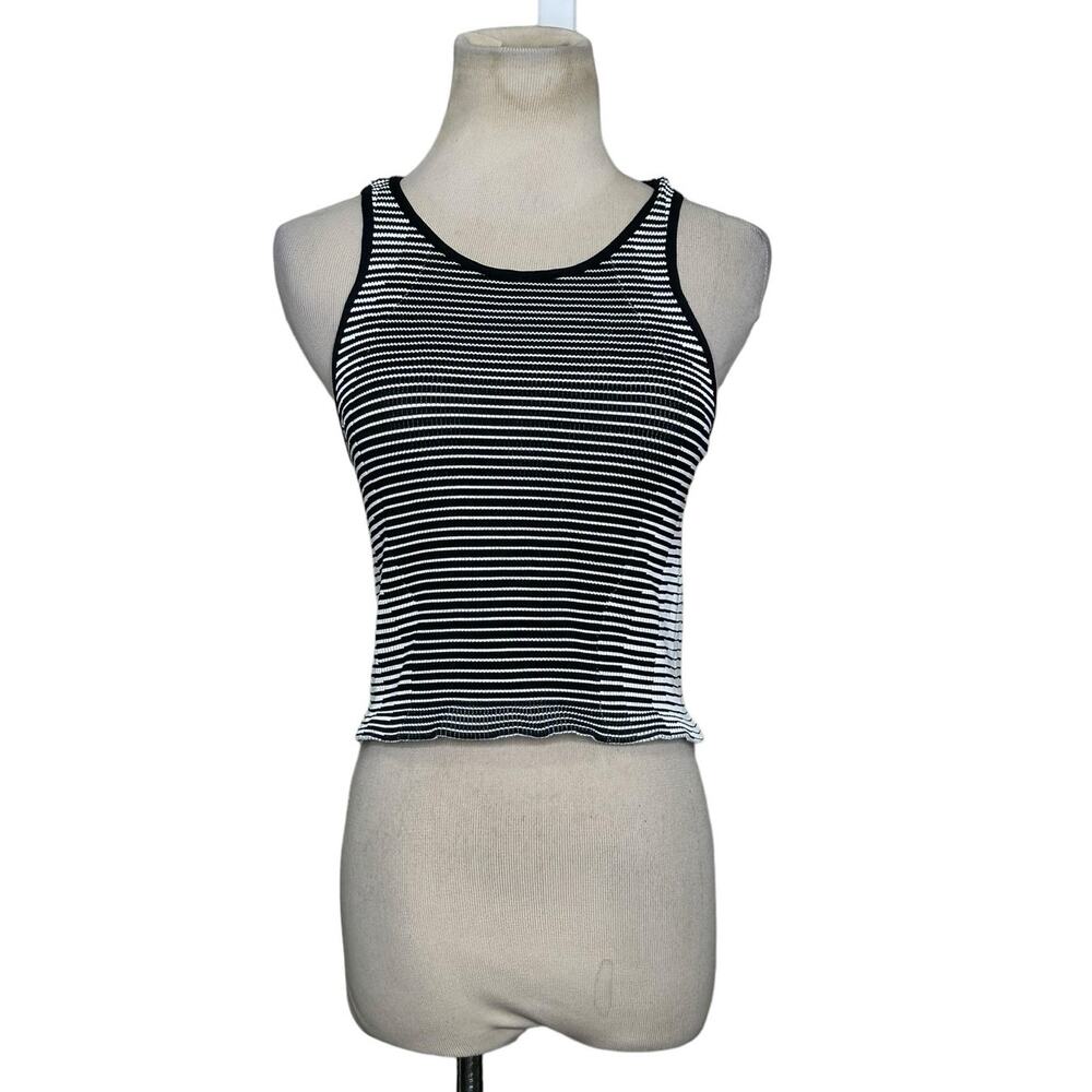 BCBGeneration black white striped fitted tank top size M/L